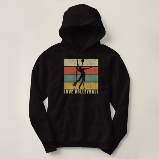 Liefde volleybalmeisje  retro 610 hoodie (Design voorkant)