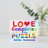 Liefde voltooit de puzzle briefkaart (Staand voorkant)