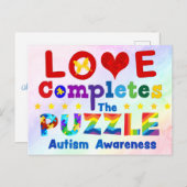 Liefde voltooit de puzzle briefkaart (Voorkant / Achterkant)