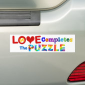 Liefde voltooit de puzzle bumpersticker (Op auto)