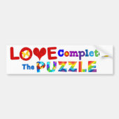 Liefde voltooit de puzzle bumpersticker (Voorkant)