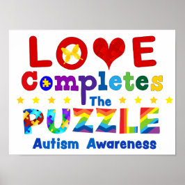 Liefde voltooit de puzzle poster