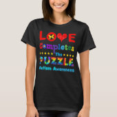 Liefde voltooit de puzzle t-shirt (Voorkant)