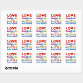 Liefde voltooit de puzzle vierkante sticker (Vel)
