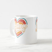 Liefde voor aardewerk koffiemok (Voorkant links)