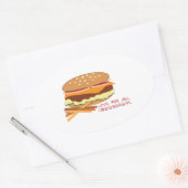 Liefde voor alle cheeseburgers ovale sticker (Envelop)