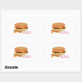 Liefde voor alle cheeseburgers ovale sticker (Vel)