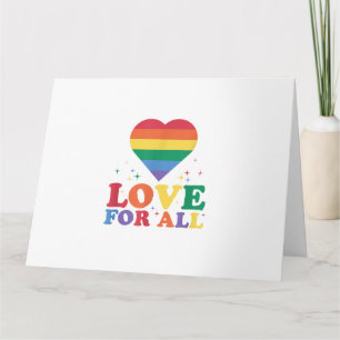 Liefde voor alle LGBTQ Rainbow Pride Gay Lesbian L Kaart