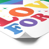 Liefde voor alle LGBTQ Rainbow Pride Gay Lesbian L Poster (Hoek)