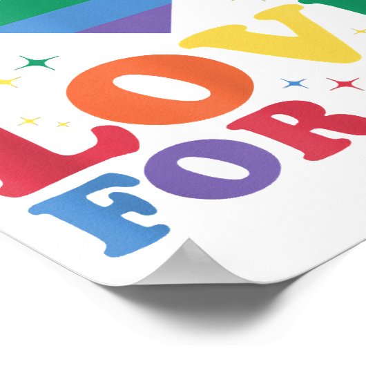 Liefde voor alle LGBTQ Rainbow Pride Gay Lesbian L Poster (Hoek)