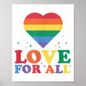 Liefde voor alle LGBTQ Rainbow Pride Gay Lesbian L Poster (Voorkant)