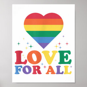 Liefde voor alle LGBTQ Rainbow Pride Gay Lesbian L Poster