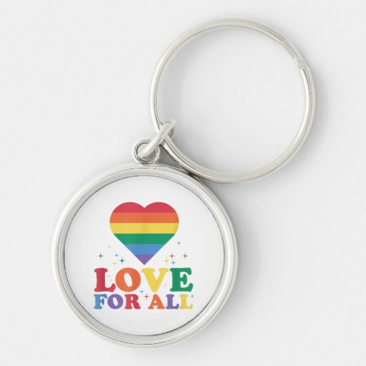 Liefde voor alle LGBTQ Rainbow Pride Gay Lesbian L Sleutelhanger (Voorkant)