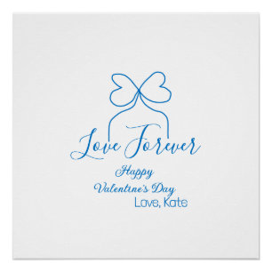 Liefde Voor altijd blauwe strik gelukkige Valentij Perfect Poster