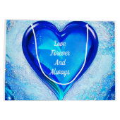 Liefde voor altijd en altijd blauw hart groot cadeauzakje (Achterkant)