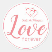 liefde voor altijd, hart, monogram / Creëer je eig Ronde Sticker (Voorkant)
