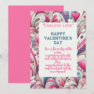 Liefde voor altijd harten patroon feestdagenkaart