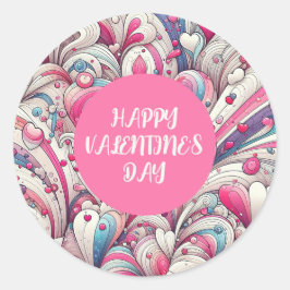 Liefde voor altijd harten patroon ronde sticker