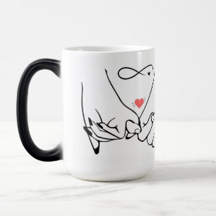 Liefde voor altijd – pinky belofte lijnkunst magische mok