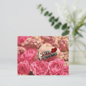 Liefde voor altijd roos briefkaart (Staand voorkant)