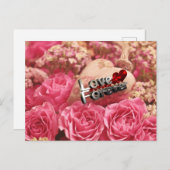 Liefde voor altijd roos briefkaart (Voorkant / Achterkant)
