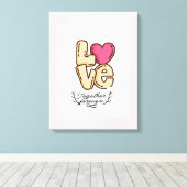 Liefde voor altijd samen quote canvas afdruk (Insitu (Houten vloer))