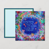 Liefde voor altijd Valentijnsdag Schattige Blauwe  Notitiekaartje (Voorkant / Achterkant)