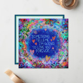 Liefde voor altijd Valentijnsdag Schattige Blauwe  Notitiekaartje (Voorkant / Achterkant in situ)