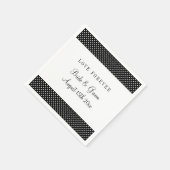 Liefde voor altijd zwart & wit polka dot bruiloft servet (Hoek)