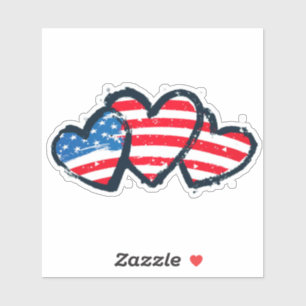Liefde voor Amerika Vinyl Hart Sticker