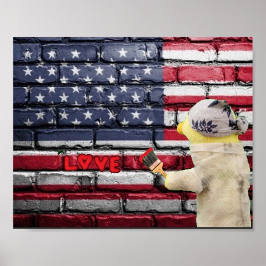 Liefde voor Amerikaanse graffiti-muurkunst. Poster (Voorkant)