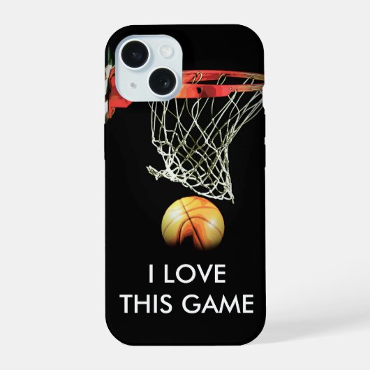 Liefde voor Basketbal iPhone 15 Case (Achterkant)