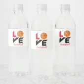 Liefde voor basketbal waterfles etiket (Flessen)