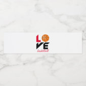 Liefde voor basketbal waterfles etiket (Enkel label)