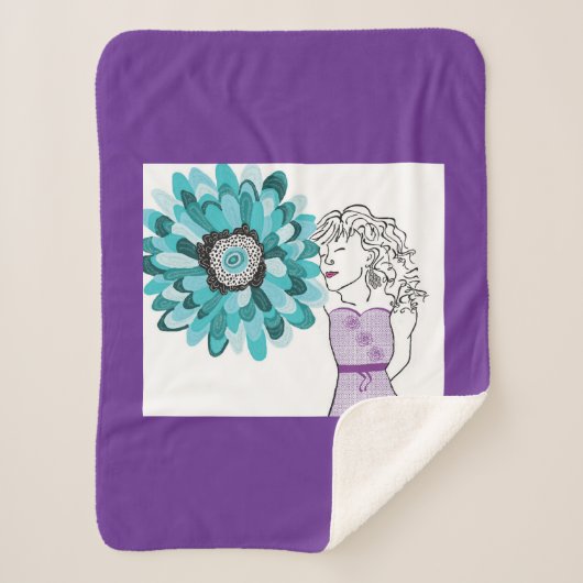 Liefde voor bloemen sherpa deken (Voorkant)