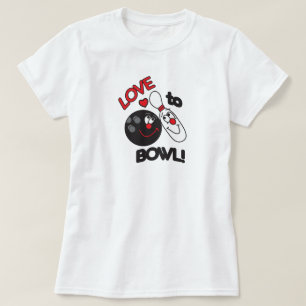 Liefde voor Bowl Bowling Pin en Ball T-shirt