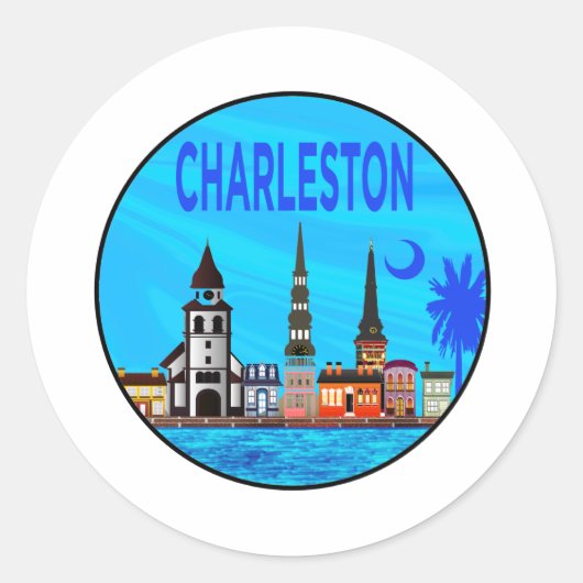 Liefde voor Charleston Ronde Sticker (Voorkant)