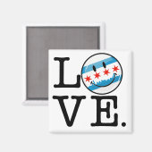 Liefde voor Chicago Lachende Vlag Magneet (Voorkant / Achterkant)