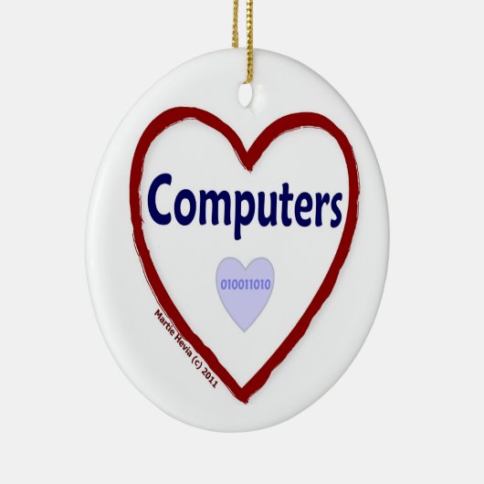 Liefde voor computers keramisch ornament (Rechts)