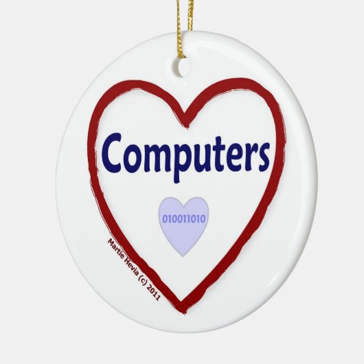 Liefde voor computers keramisch ornament (Links)