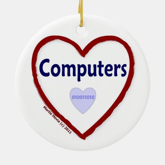 Liefde voor computers keramisch ornament (Achterkant)