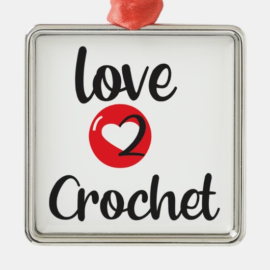 Liefde voor Crochet Metalen Ornament (Voorkant)
