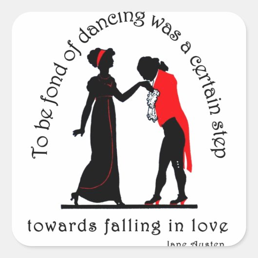 Liefde voor dansen vierkante sticker (Voorkant)