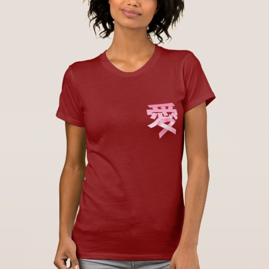 Liefde voor de borstkanker in het Chinees T-shirt (Voorkant)