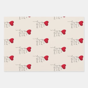 Liefde voor de Heer & Hartballon Inpakpapier Vel