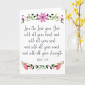 Liefde voor de Heer uw God Bloemstuk Kaart (Gele Bloem)