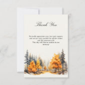 Liefde voor de herfst Bos bruiloft Foto Bedankkaart (Voorkant)