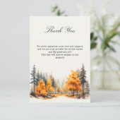 Liefde voor de herfst Bos bruiloft Foto Bedankkaart (Staand voorkant)