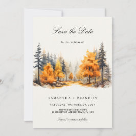 Liefde voor de herfstbos Foto Save The Date