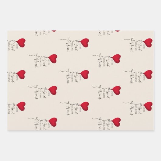 Liefde voor de Lord & Heart Balloon Inpakpapier Vel (Voorkant)